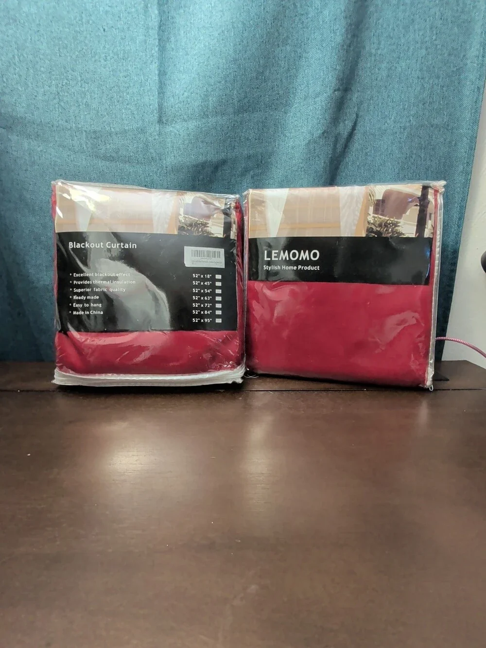 LEMOMO Red Blackout Curtains Set of 2 | 52